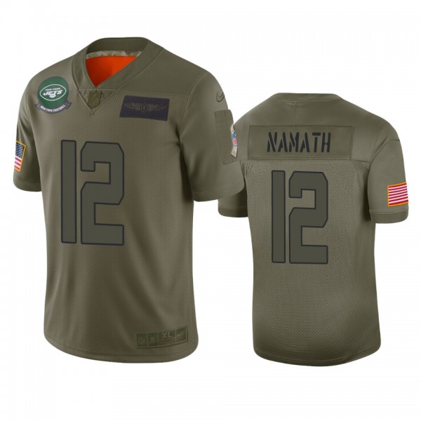 New York Jets Joe Namath Camo 2019 Salute to Servi...