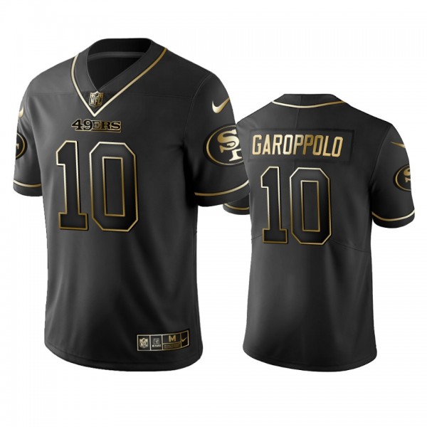 NFL 100 Commercial Jimmy Garoppolo San Francisco 49ers Black Golden Edition Vapor Untouchable Limited Jersey - Men's