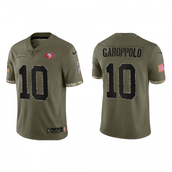Jimmy Garoppolo San Francisco 49ers Olive 2022 Salute To Service Limited Jersey