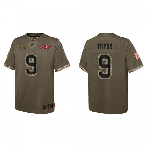 Joe Tryon Youth Tampa Bay Buccaneers Olive 2022 Salute To Service Limited Jersey