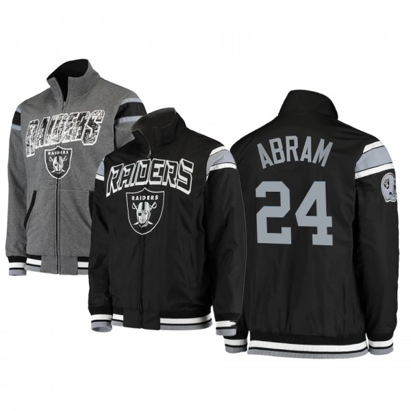 Las Vegas Raiders Johnathan Abram Black Charcoal Offside Reversible Full-Zip Full-Zip Jacket