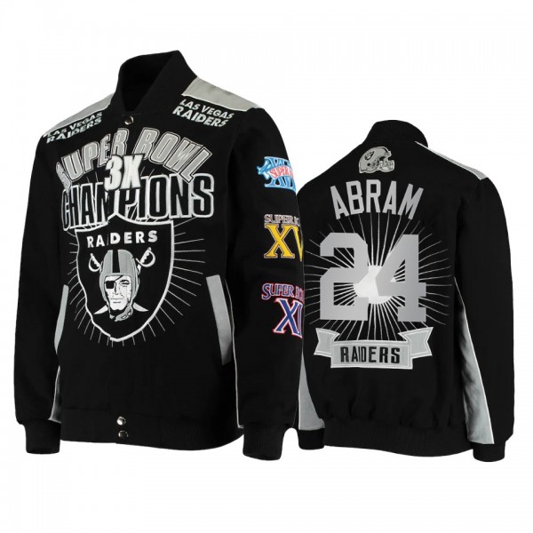 Las Vegas Raiders Johnathan Abram Navy Super Bowl Champions Extreme Triumph Commemorative Full-Snap Jacket