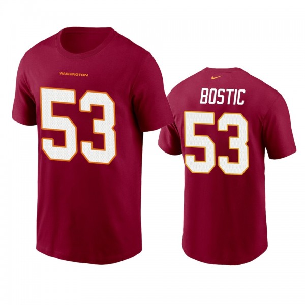 Washington Football Team Jon Bostic Burgundy Name Number T-shirt