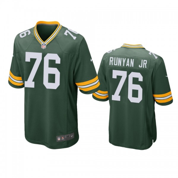 Green Bay Packers Jon Runyan Jr. Green Game Jersey