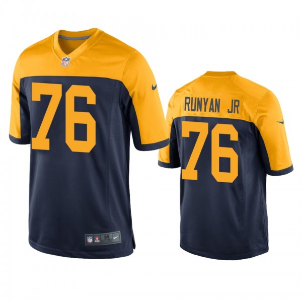 Green Bay Packers Jon Runyan Jr. Navy Throwback Ga...