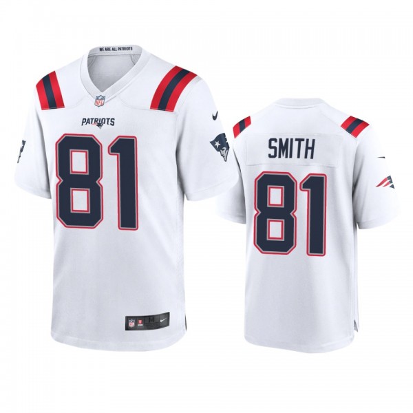 New England Patriots Jonnu Smith White Game Jersey