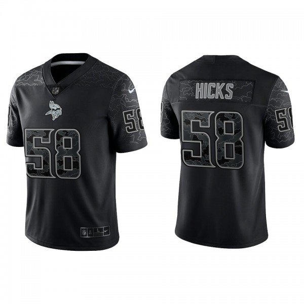 Jordan Hicks Minnesota Vikings Black Reflective Limited Jersey