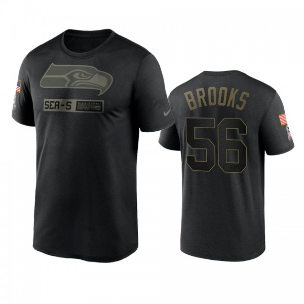 Seattle Seahawks Jordyn Brooks Black 2020 Salute To Service Team Logo Performance T-shirt