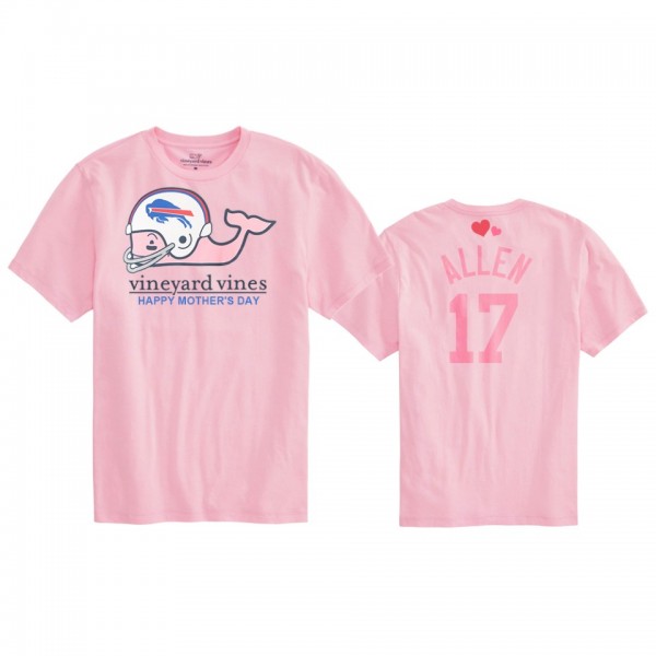 Women's Buffalo Bills Josh Allen Pink Mother's Day T-Shirt