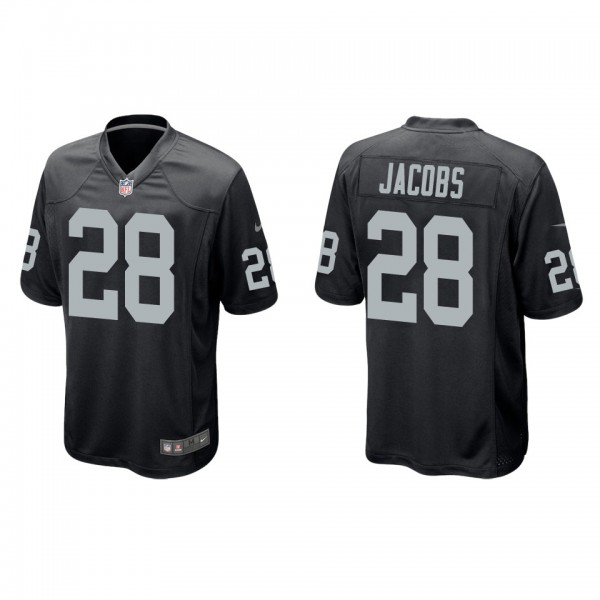 Men's Las Vegas Raiders Josh Jacobs Black Game Jer...