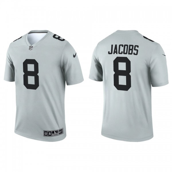 Men's Las Vegas Raiders Josh Jacobs Silver Inverte...