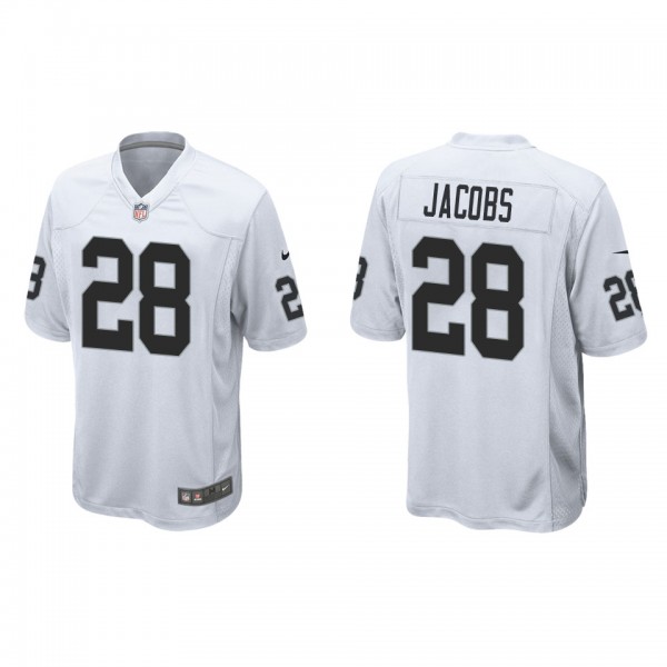 Men's Las Vegas Raiders Josh Jacobs White Game Jer...