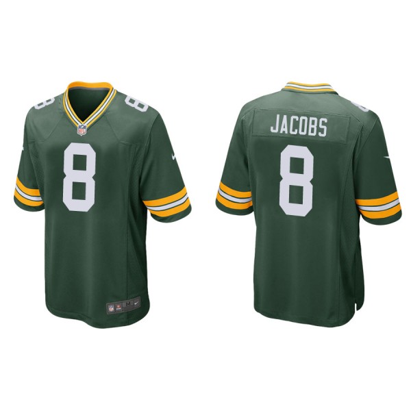 Men's Green Bay Packers Josh Jacobs Green Game Jer...