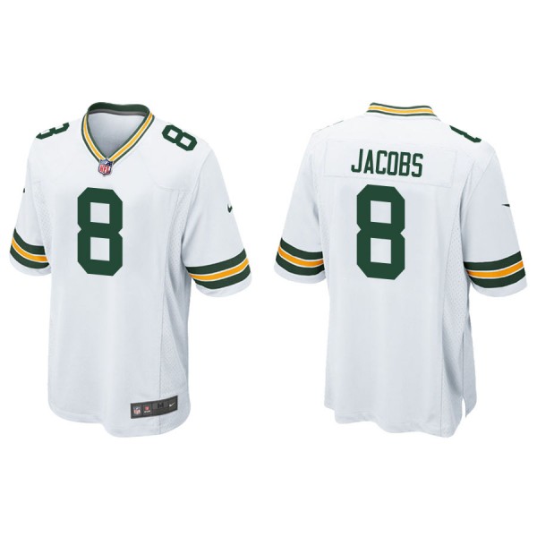 Men's Green Bay Packers Josh Jacobs White Game Jer...