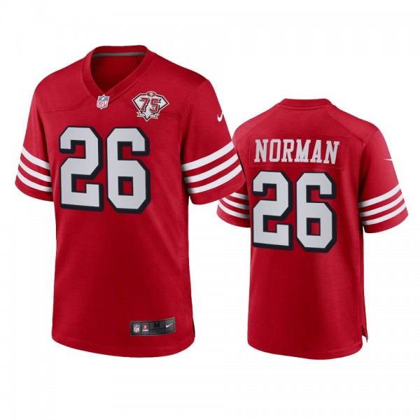 San Francisco 49ers Josh Norman Scarlet 75th Anniversary Game Jersey
