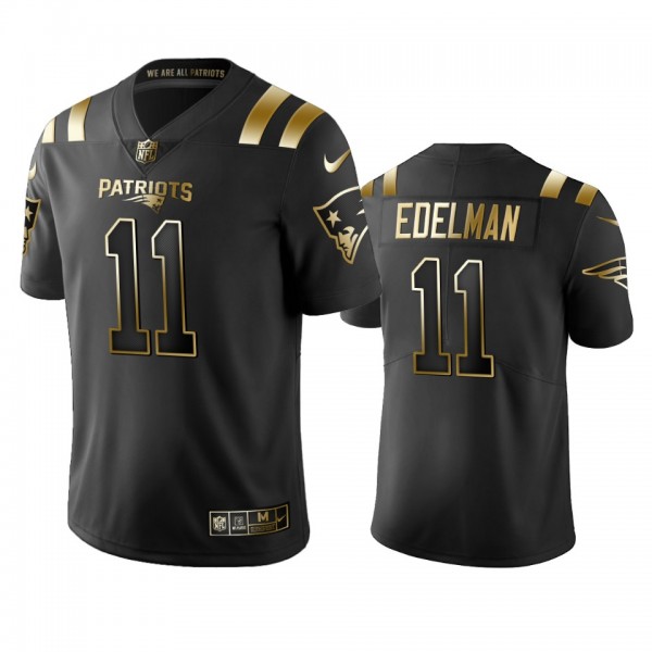 New England Patriots Julian Edelman Black Golden L...