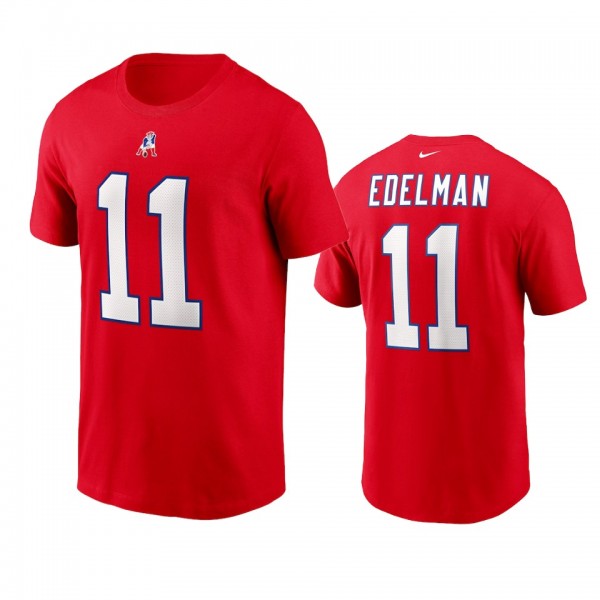 New England Patriots Julian Edelman Red Name Numbe...