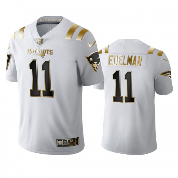 New England Patriots Julian Edelman White Golden L...