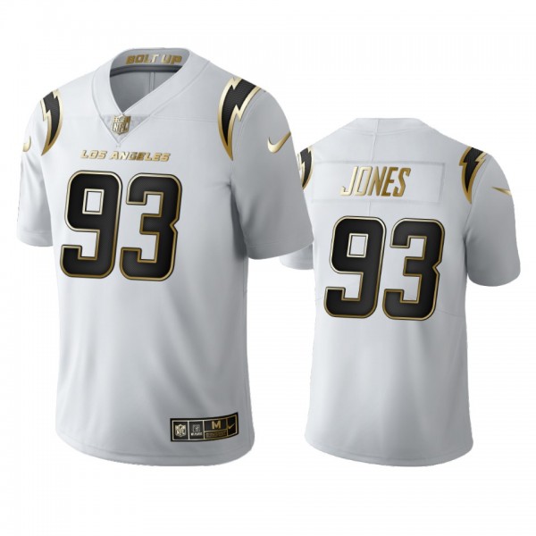 Los Angeles Chargers Justin Jones White Golden Lim...