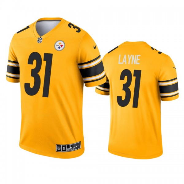 Pittsburgh Steelers Justin Layne Gold 2021 Inverte...