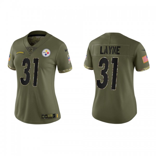 Justin Layne Women's Pittsburgh Steelers Olive 202...