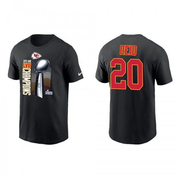 Justin Reid Kansas City Chiefs Black Super Bowl LVII Champions Lombardi Trophy T-Shirt