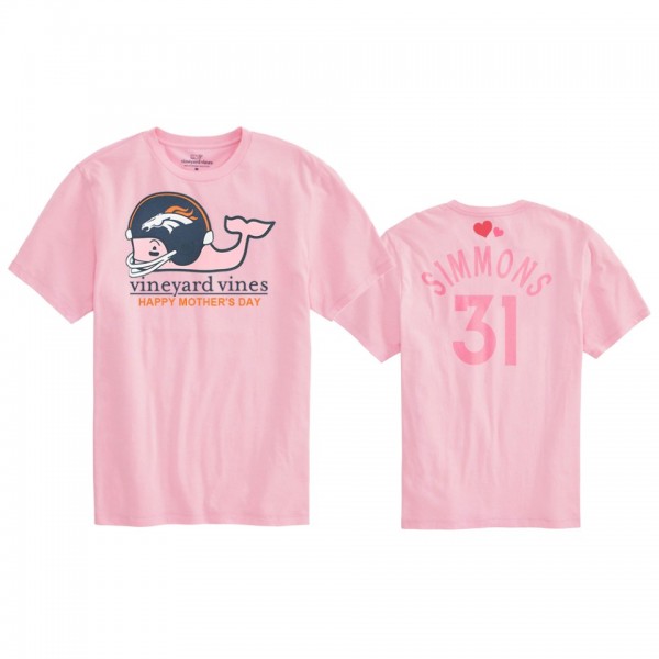 Women's Denver Broncos Justin Simmons Pink Mother'...