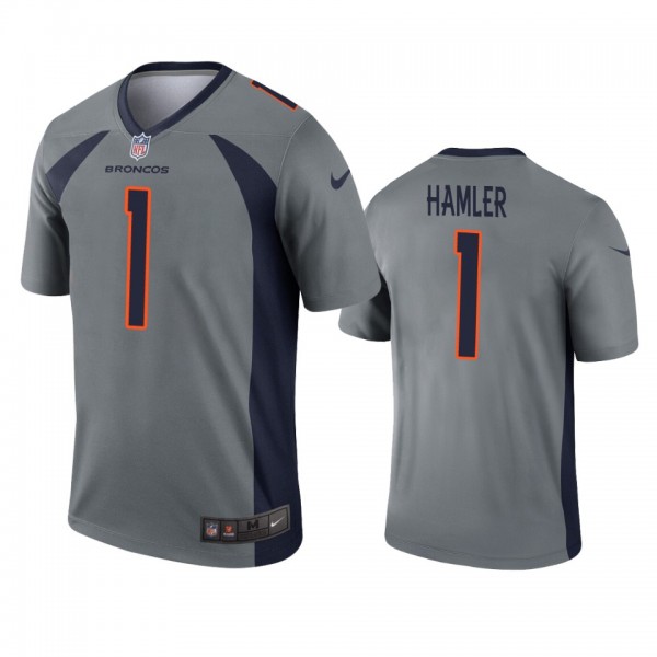 Denver Broncos K.J. Hamler Gray Inverted Legend Je...