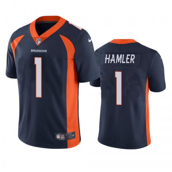 K.J. Hamler Denver Broncos Navy Vapor Limited Jers...