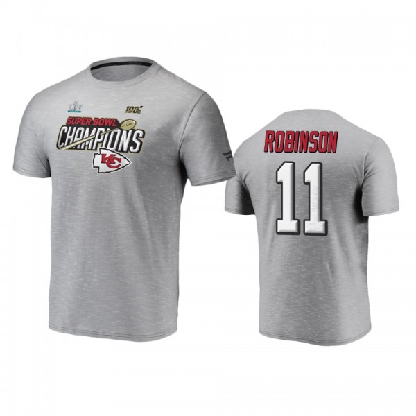 Kansas City Chiefs Demarcus Robinson Heather Gray Super Bowl LIV Champions Trophy Collection Locker Room T-Shirt