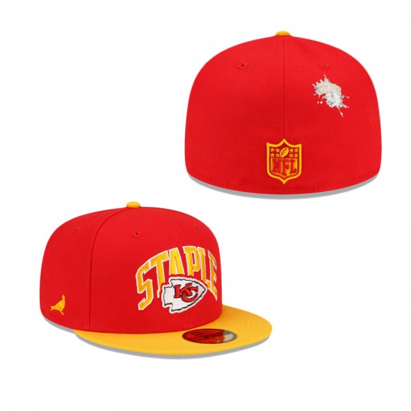 Men's Kansas City Chiefs Red Gold NFL x Staple Collection 59FIFTY Fitted Hat