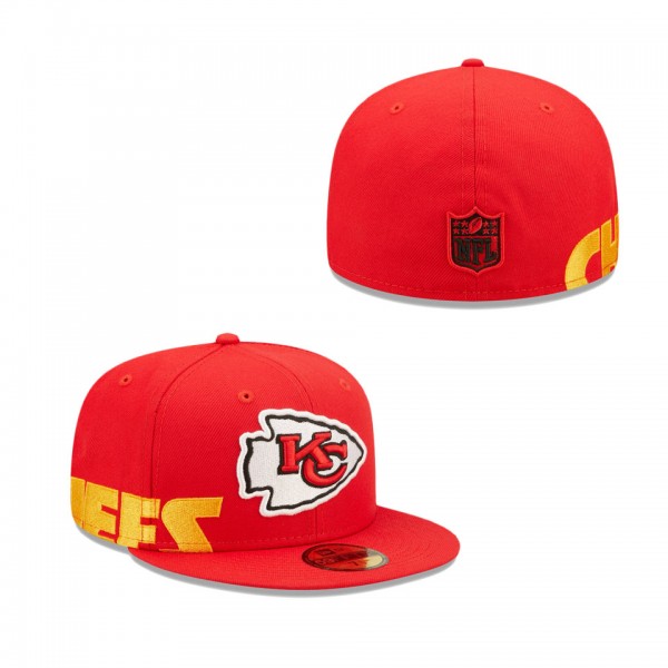 Kansas City Chiefs Red Side Split 59FIFTY Fitted H...