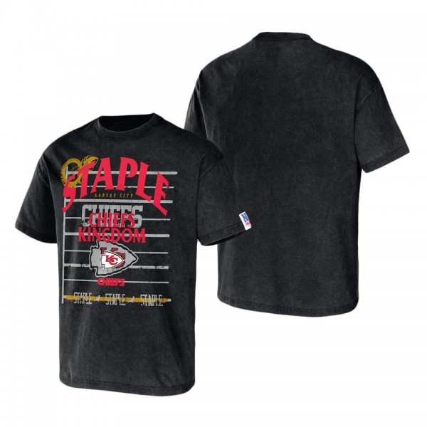 Men's Kansas City Chiefs NFL x Staple Black Throwback Vintage Wash T-Shirt
