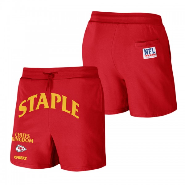 Men's Kansas City Chiefs NFL x Staple Red Throwback Vintage Wash Fleece Shorts