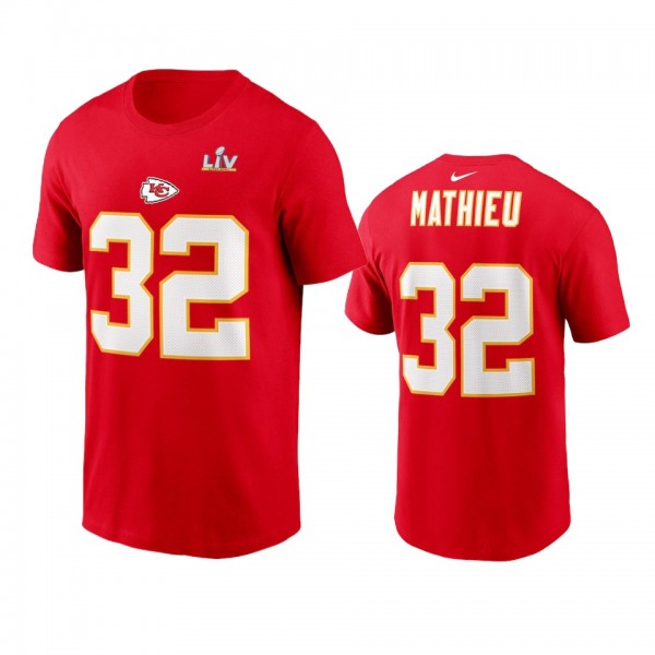 Kansas City Chiefs Tyrann Mathieu Red Super Bowl LV Name Number T-shirt