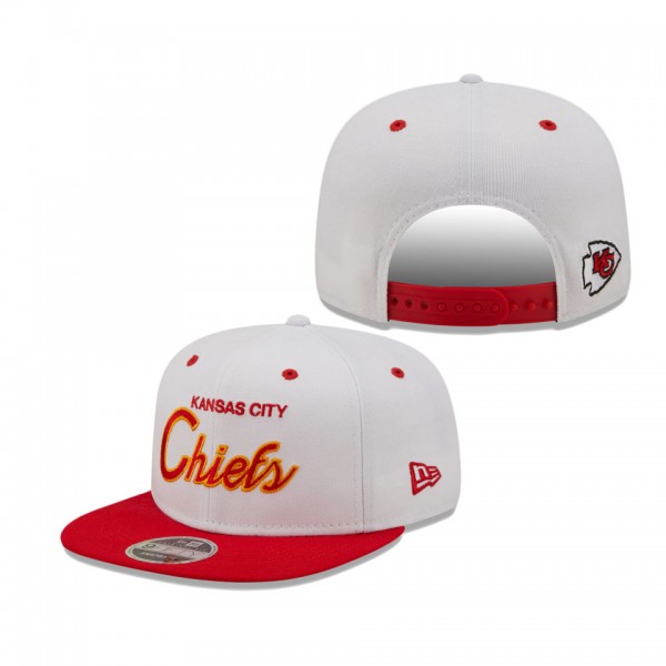 Men's Kansas City Chiefs White Red Sparky Original 9FIFTY Snapback Hat