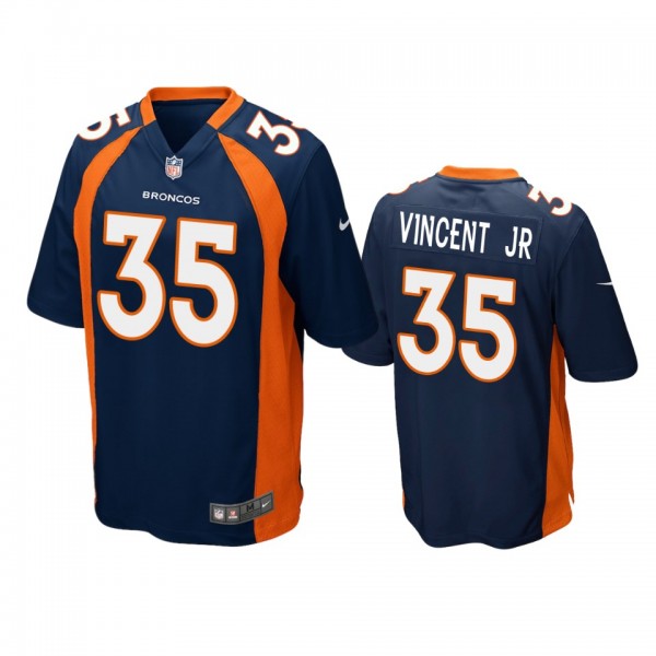 Denver Broncos Kary Vincent Jr. Navy Game Jersey