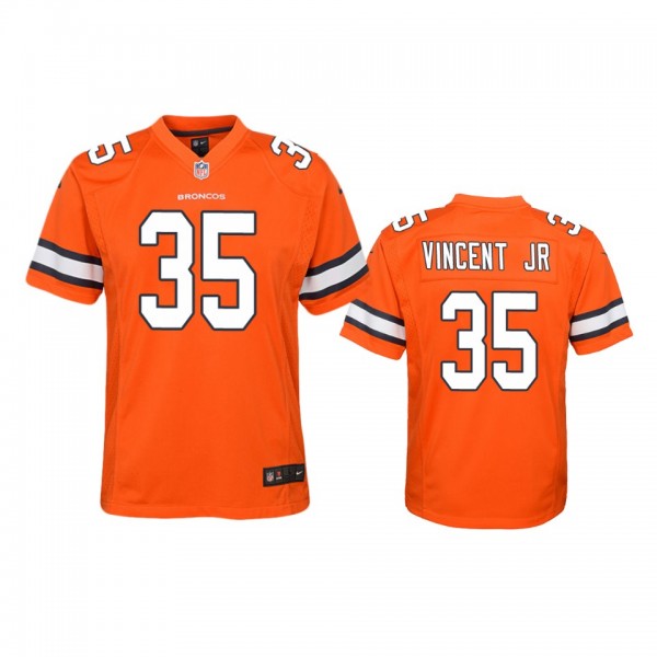 Denver Broncos Kary Vincent Jr. Orange Color Rush ...