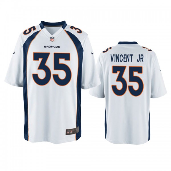 Denver Broncos Kary Vincent Jr. White Game Jersey