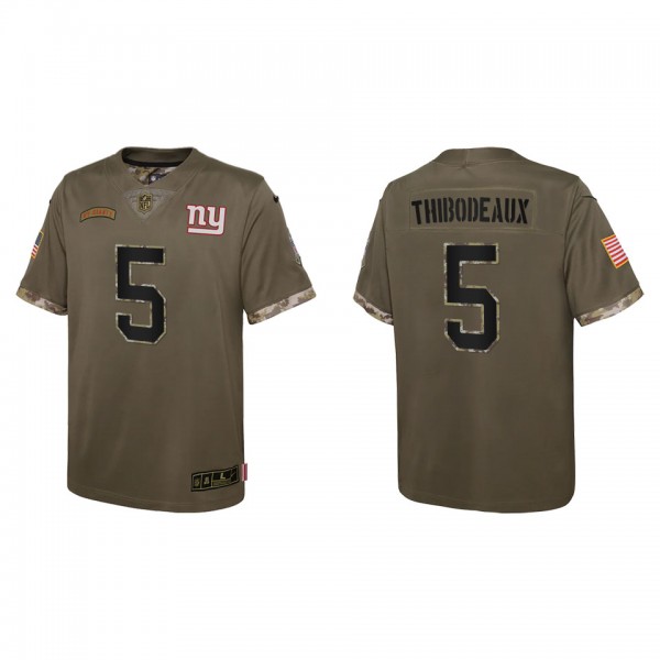 Kayvon Thibodeaux Youth New York Giants Olive 2022 Salute To Service Limited Jersey