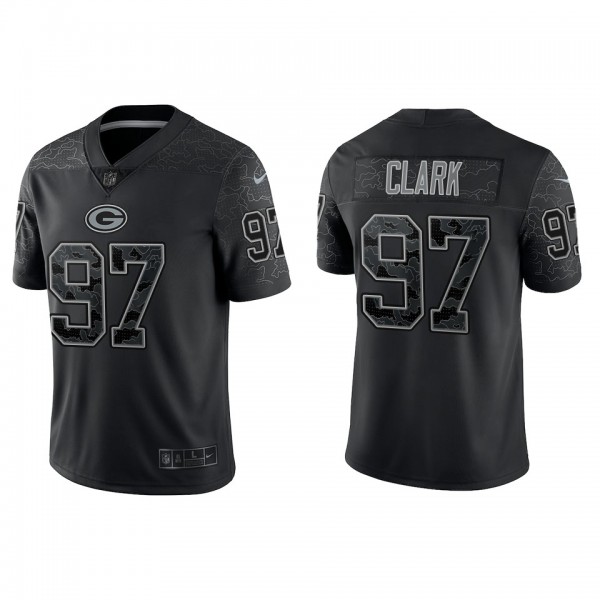 Kenny Clark Green Bay Packers Black Reflective Lim...