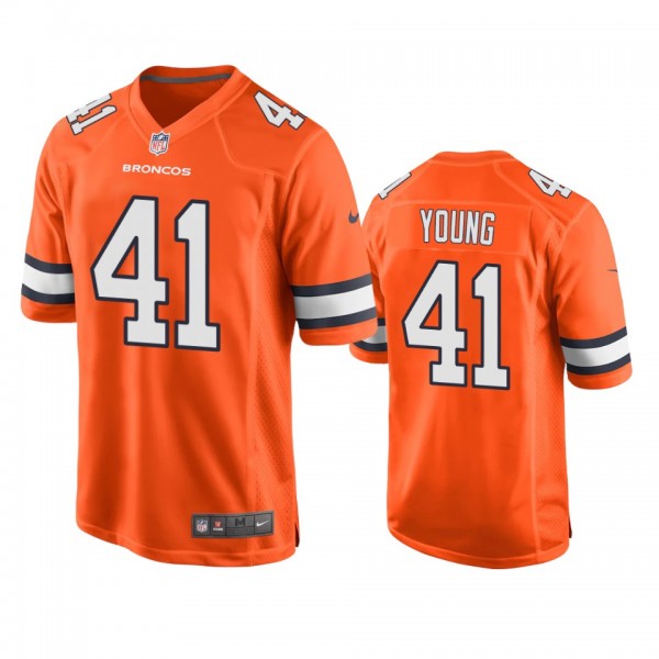 Denver Broncos Kenny Young Orange Alternate Game J...