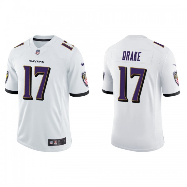 Men's Baltimore Ravens Kenyan Drake White Vapor Li...