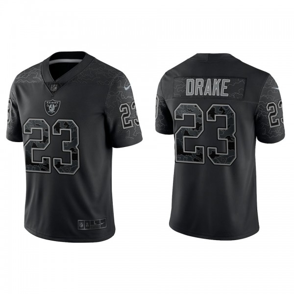 Kenyan Drake Las Vegas Raiders Black Reflective Limited Jersey