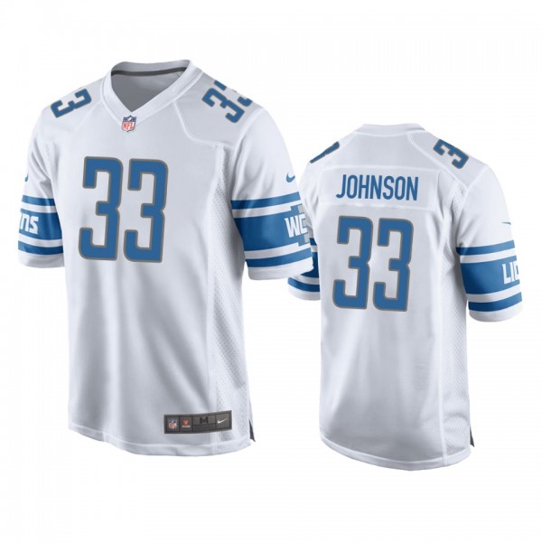 Detroit Lions Kerryon Johnson White Game Jersey
