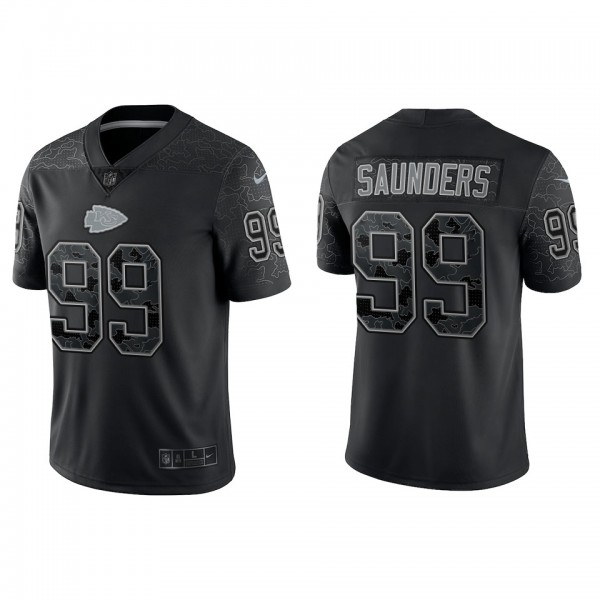 Khalen Saunders Kansas City Chiefs Black Reflective Limited Jersey