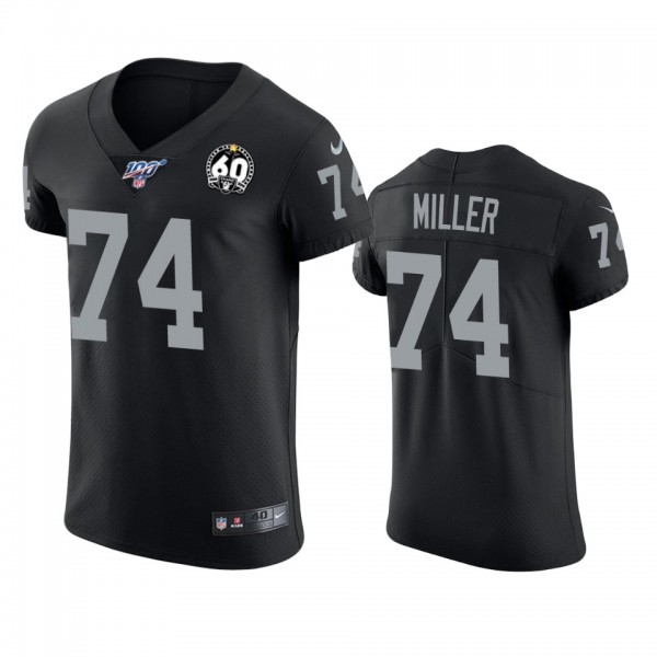 Oakland Raiders Kolton Miller Black 60th Season Va...