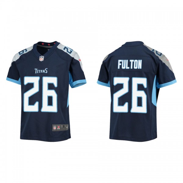 Youth Kristian Fulton Tennessee Titans Navy Game J...