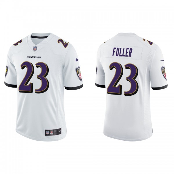 Men's Baltimore Ravens Kyle Fuller White Vapor Limited Jersey
