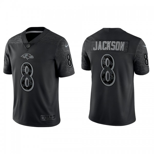 Lamar Jackson Baltimore Ravens Black Reflective Li...
